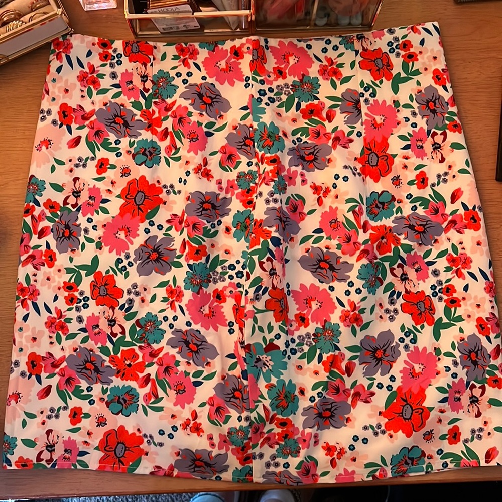 floral print mini skirt